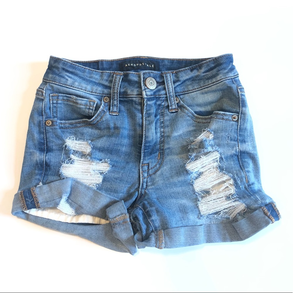 Jean Shorts High Waisted Distressed
